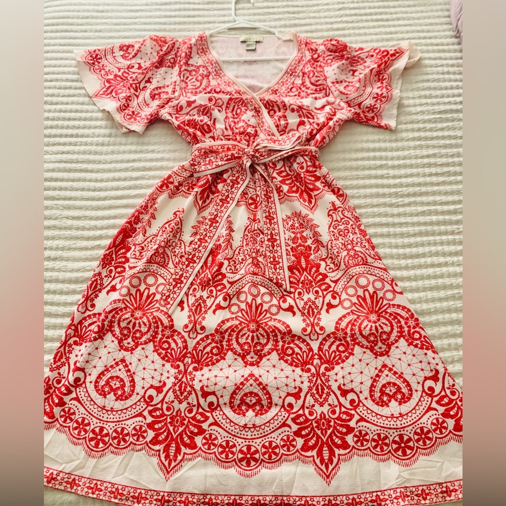 Flying Tomato Woman’s flutter sleeve A line dress, size Large